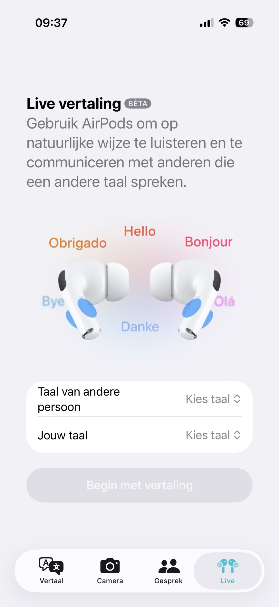 Instructiefoto: Vertaal-app