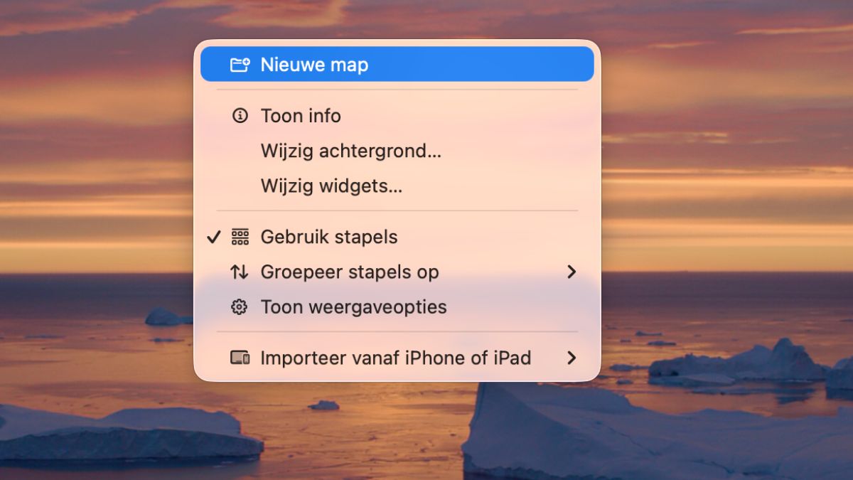 Maak nieuwe map op je bureaublad