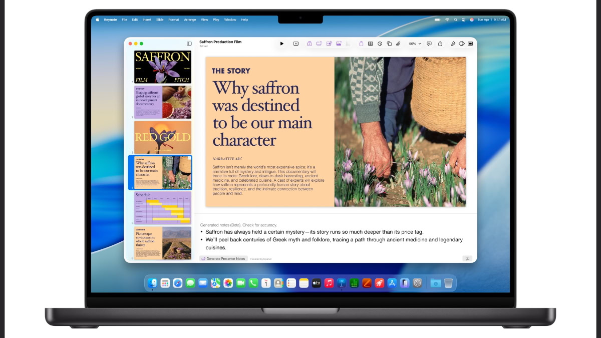 MacBook met nieuwe versie van Keynote