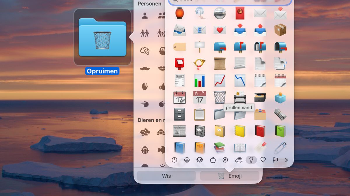 Map met prullenmand emoji