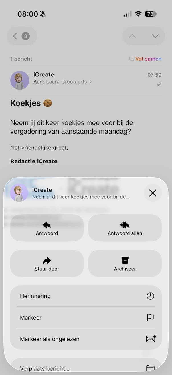 Slimme antwoorden in Mail