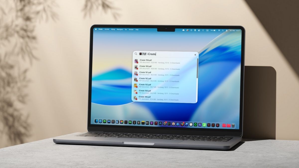 MacBook met Spotlight geopend