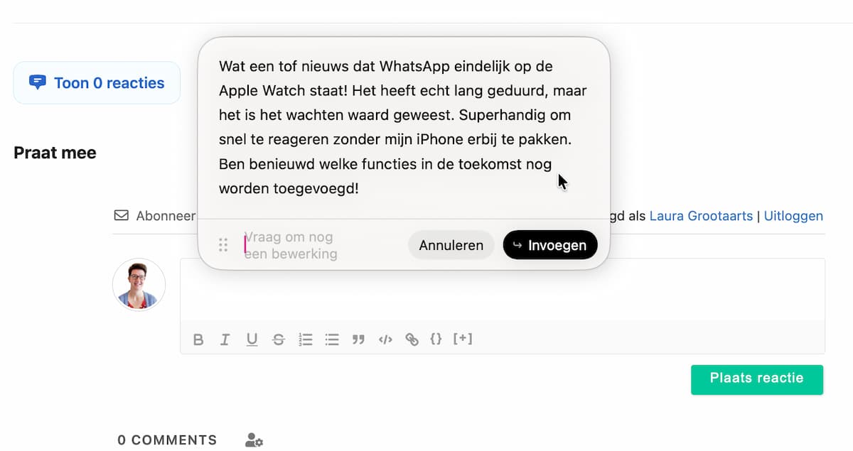 Instructiefoto: Invoegen