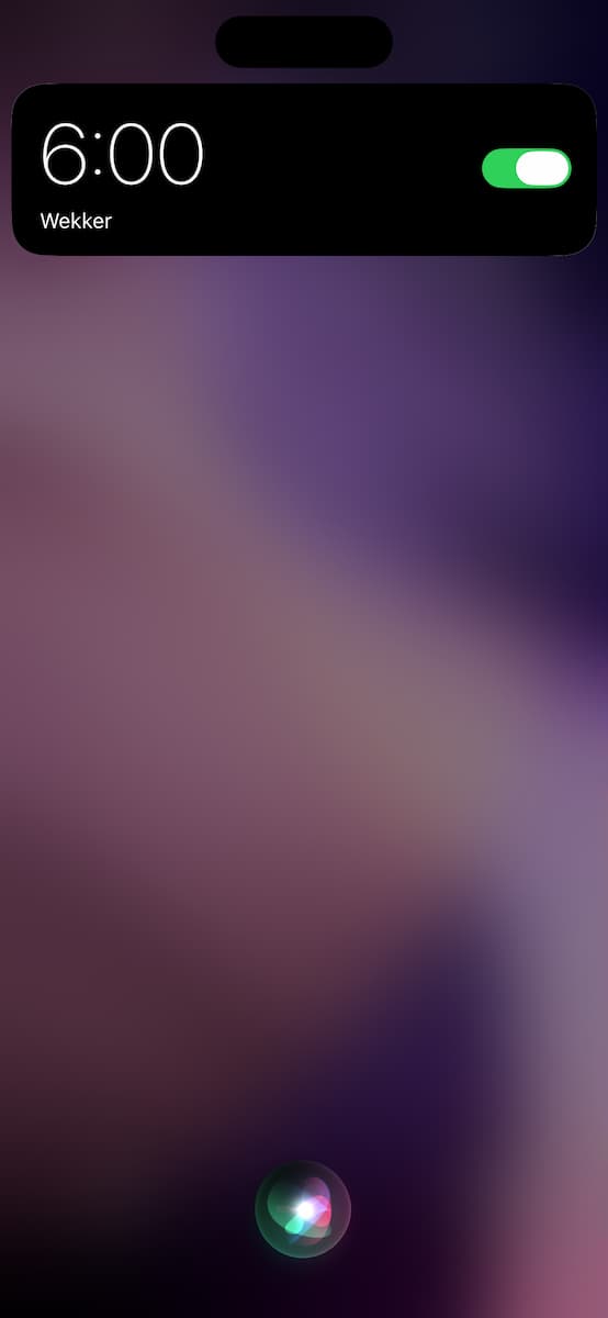 Instructiefoto: Wekker aan …