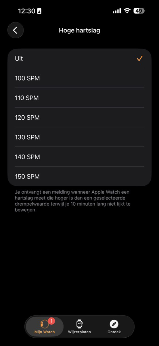Hartslagmeldingen uit