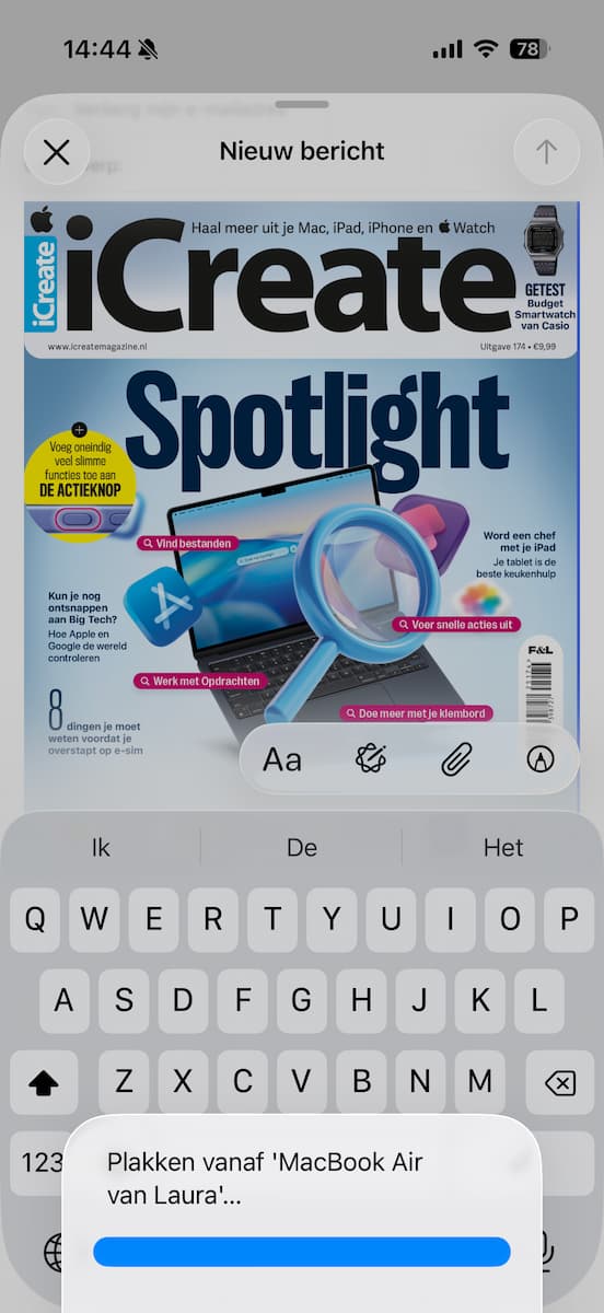 Instructiefoto: Plak op het andere