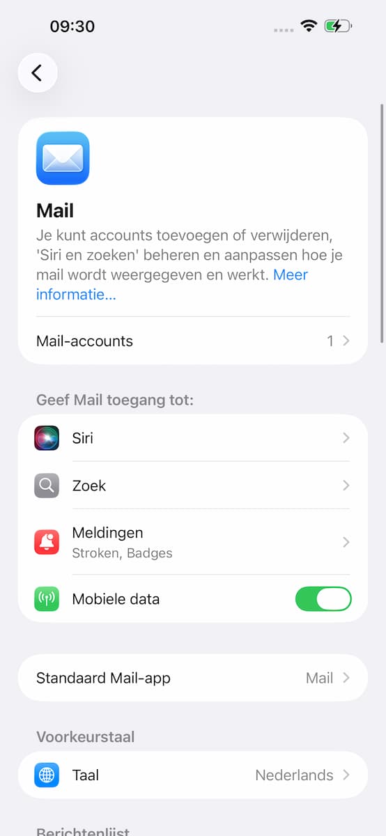 Instructiefoto: Instellingen