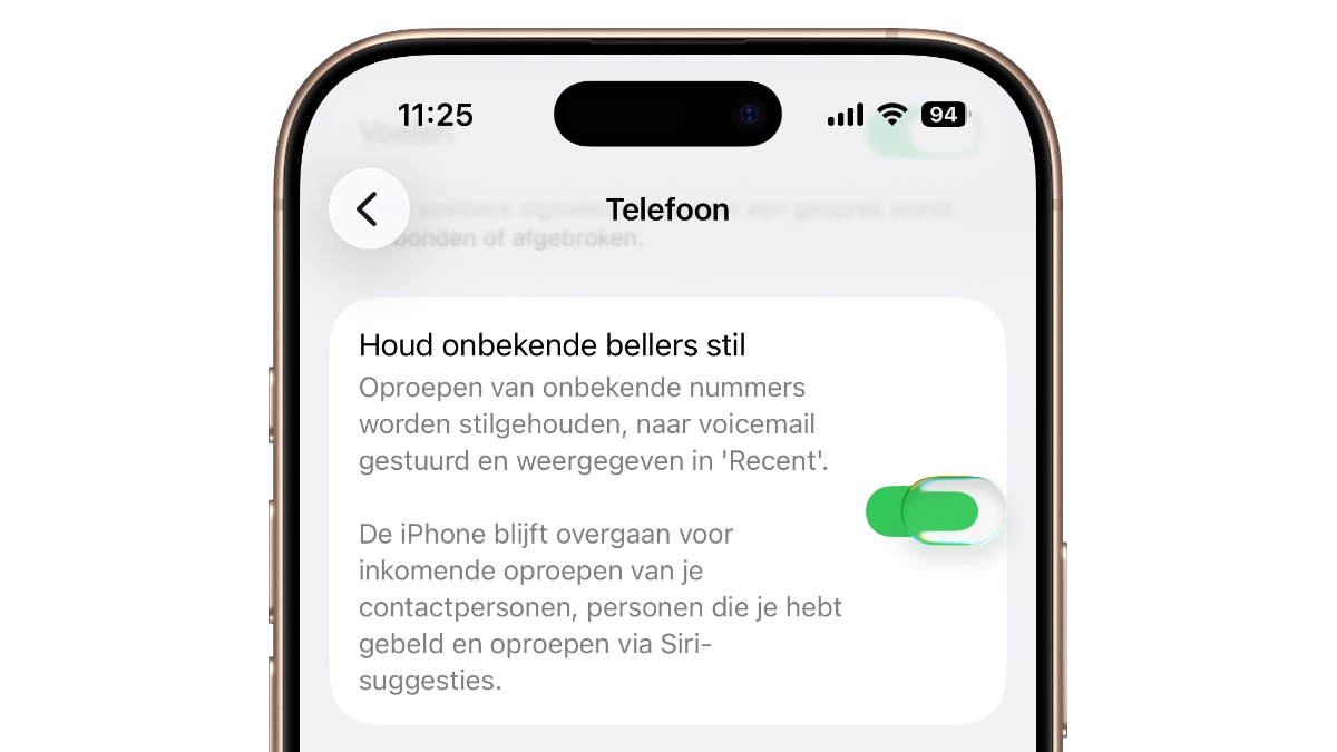 Houd onbekende bellers stil
