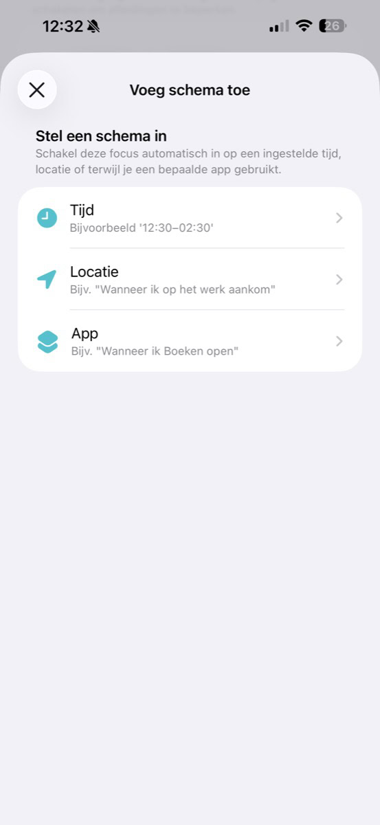Instelling voor locatie in Focus