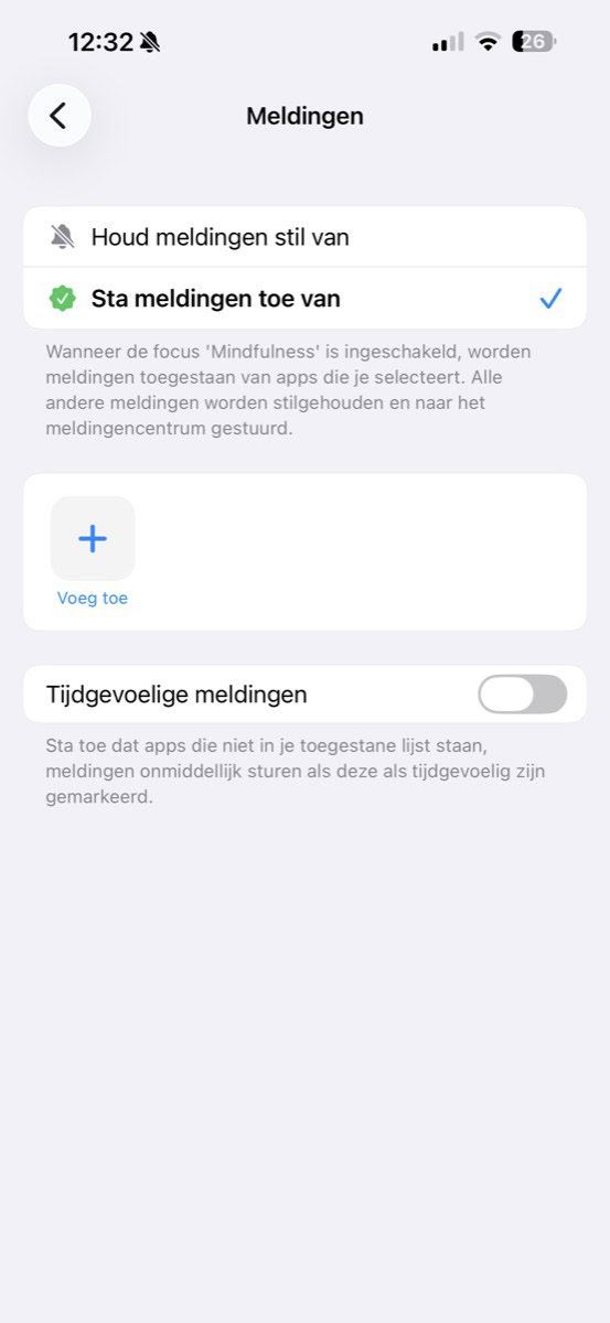Instellingen voor uitgezonderde apps in Focus