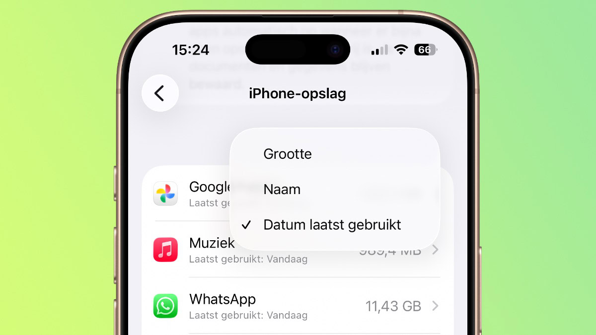 iPhone-opslag