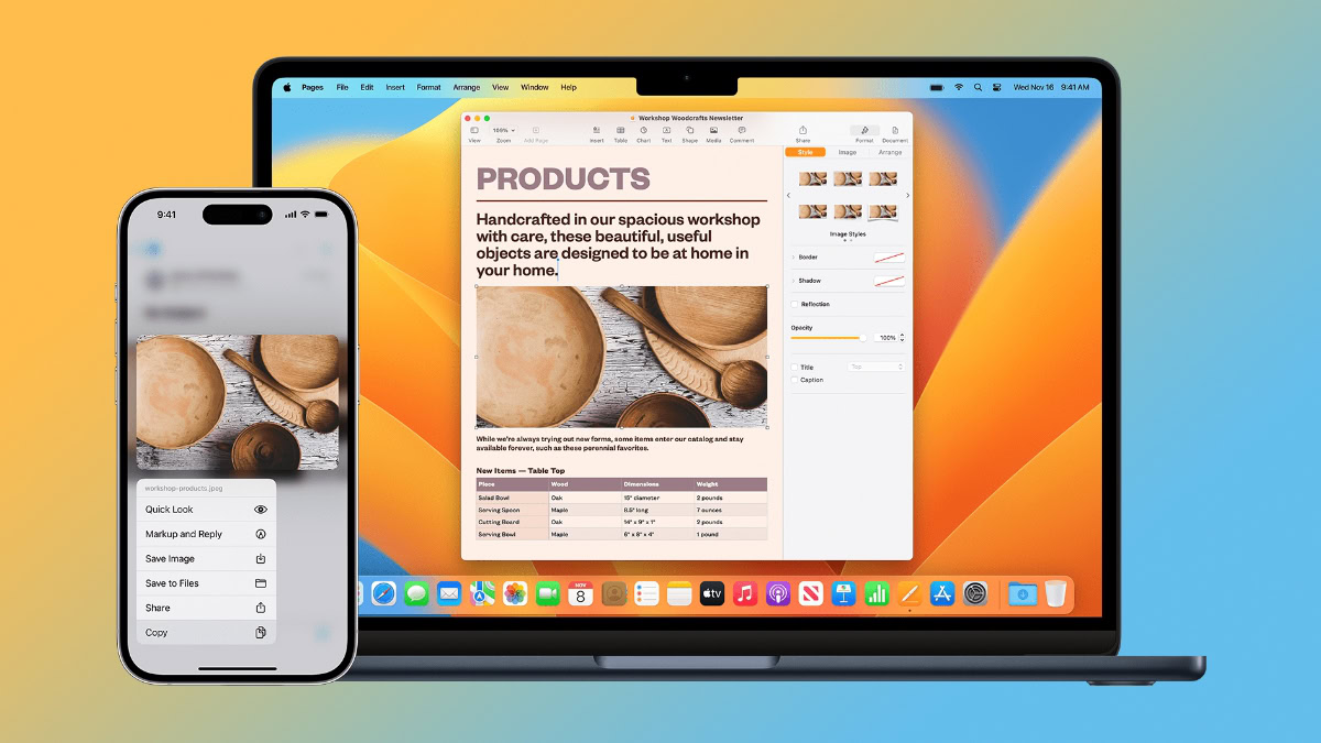 iPhone en MacBook naast elkaar
