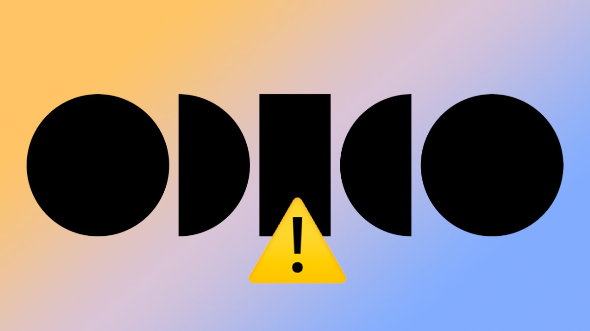 Odido logo met waarschuwingsteken