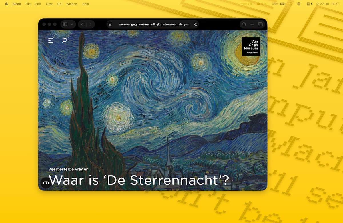 Instructiefoto: Leg het complete scherm vast