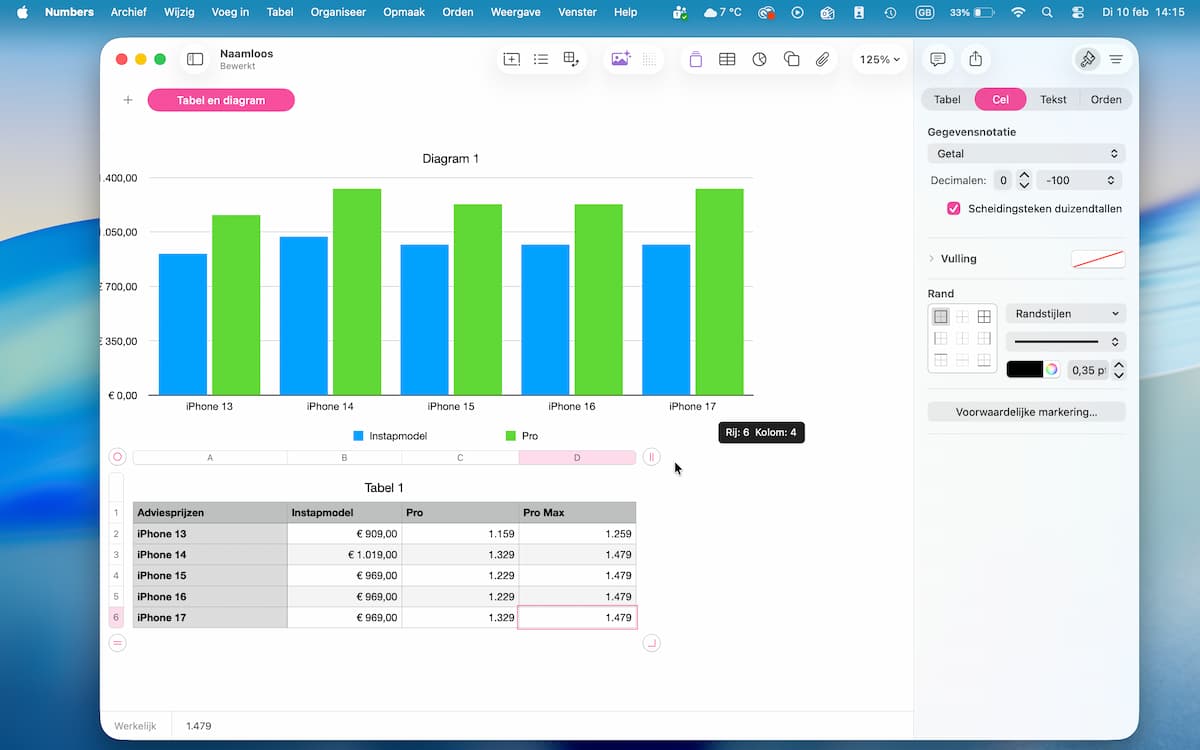 Instructiefoto: Rĳen en kolommen