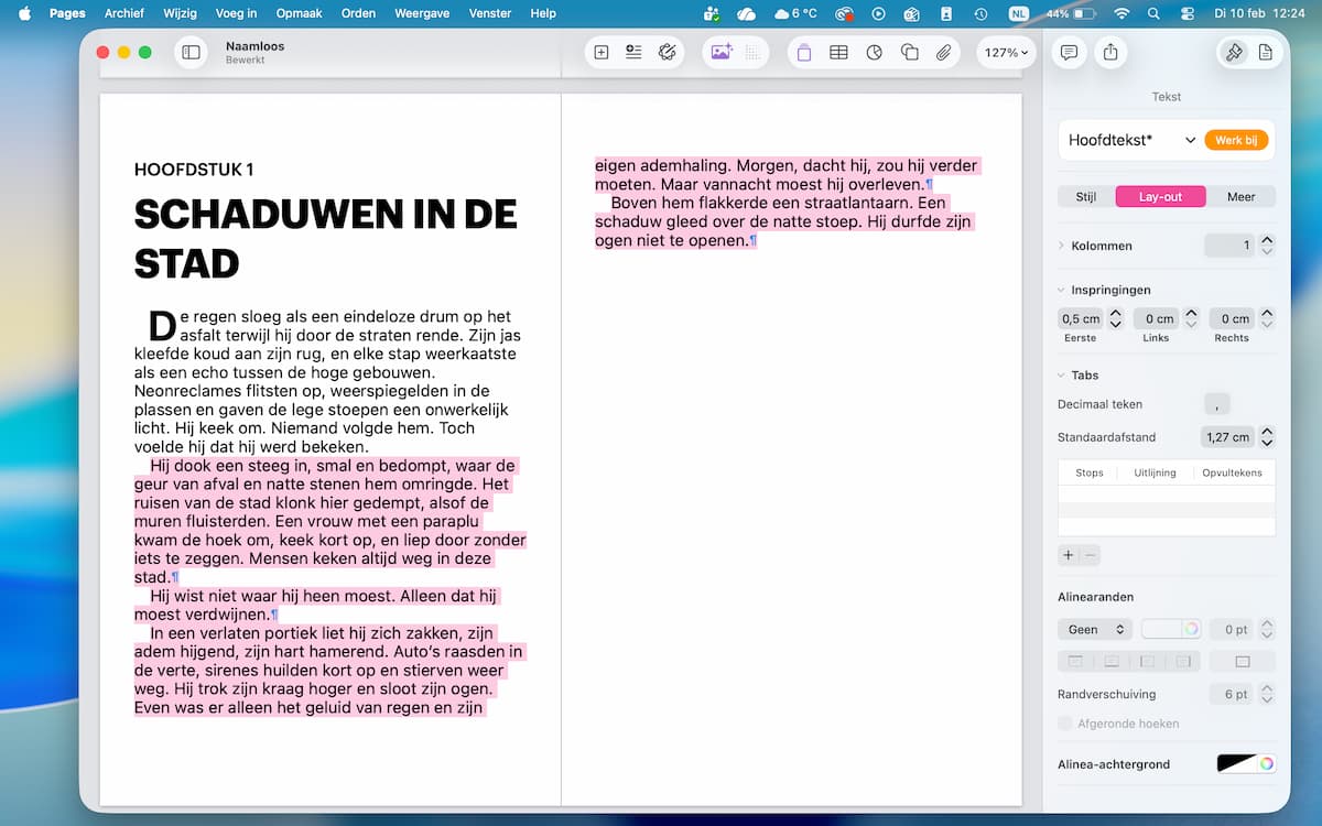 Instructiefoto: Lay-out