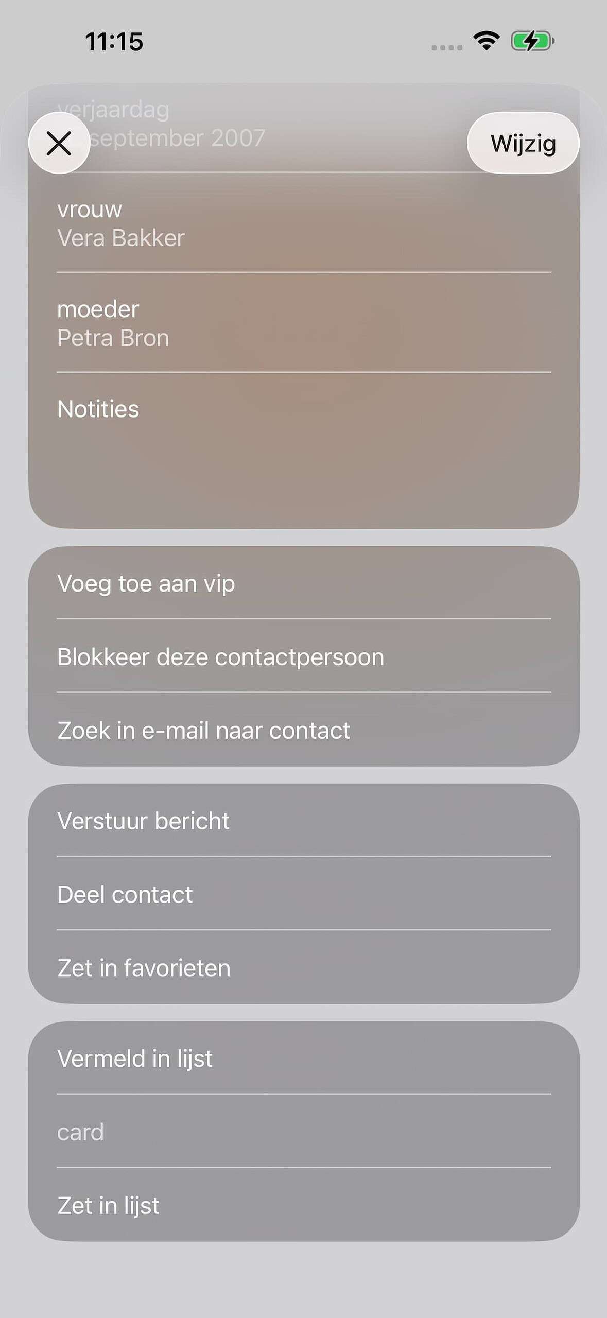 Instructiefoto: VIP-contacten