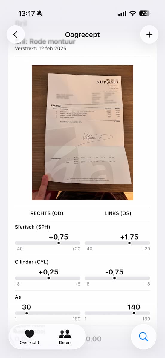 Instructiefoto: Je oogrecept is klaar