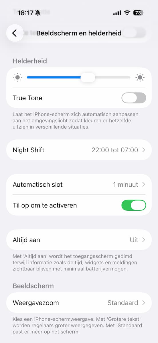 Instructiefoto: Helderheid
