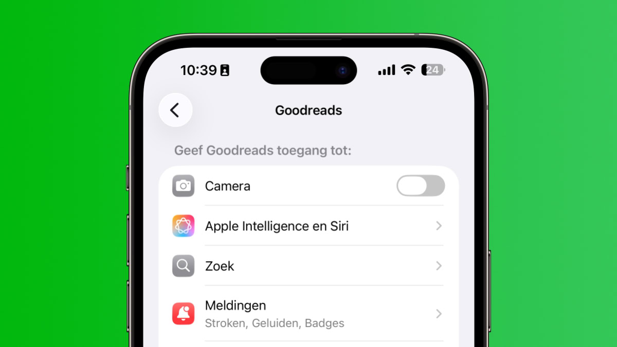 Schakelaar voor Camera bij Goodreads