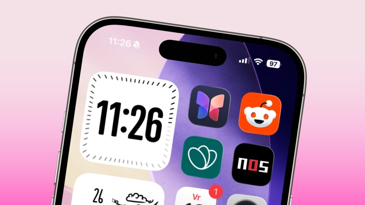 Grote digitale klok op iPhone
