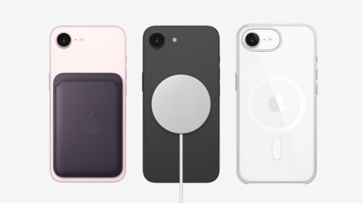 Drie keer iPhone 17e met MagSafe-accessoires