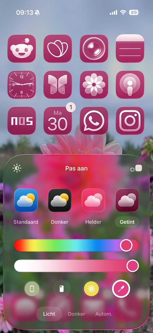 maak iPhone iconen roze