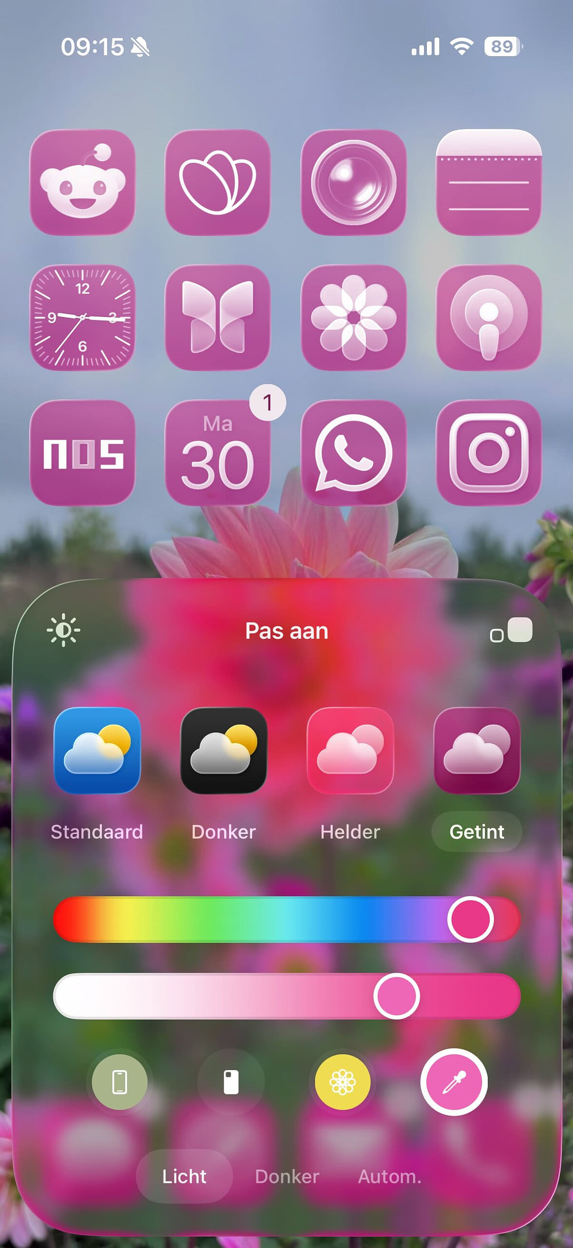 maak iPhone iconen roze