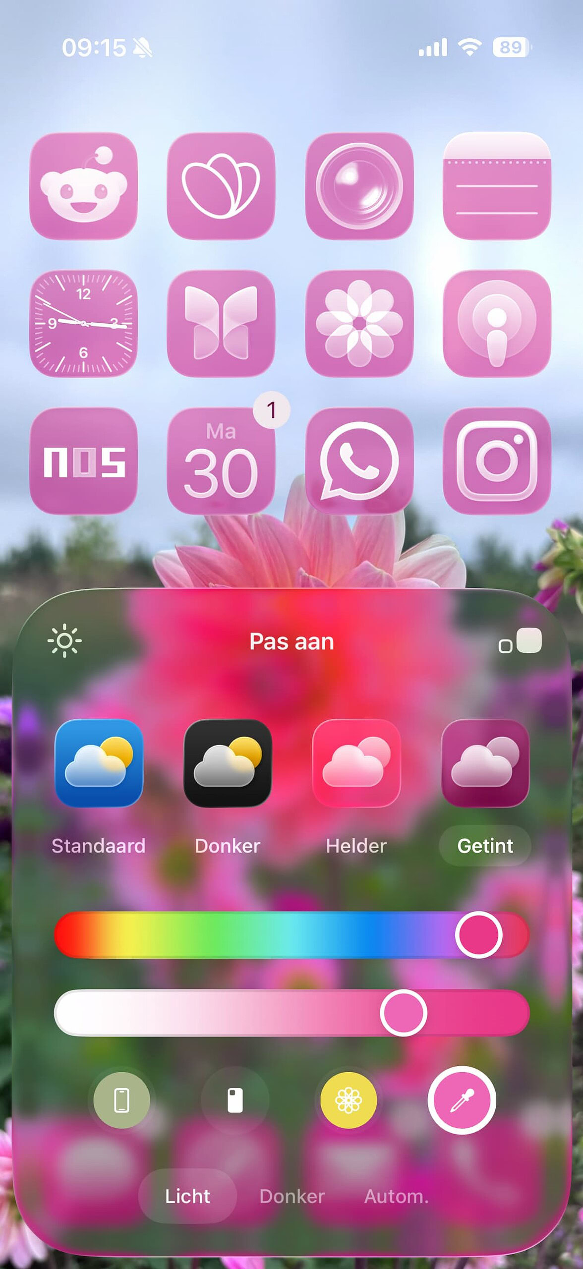 maak iPhone iconen roze