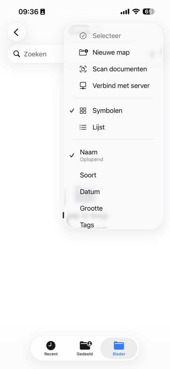 'Scan documenten' in Bestanden-app