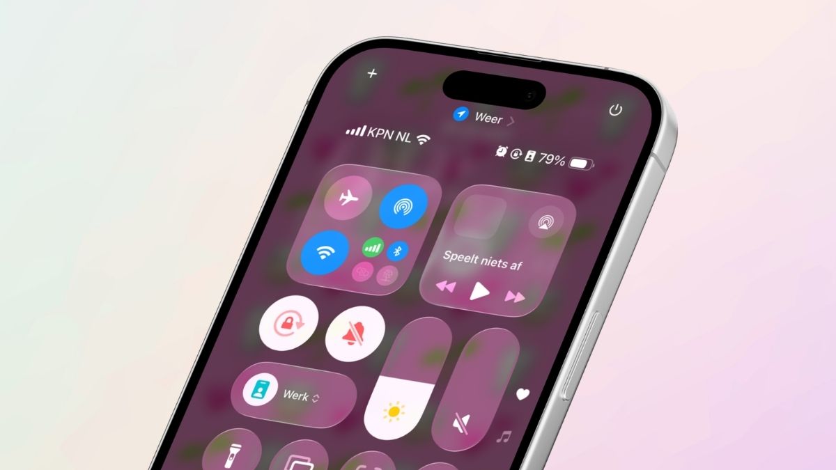 Bedieningspaneel op iPhone