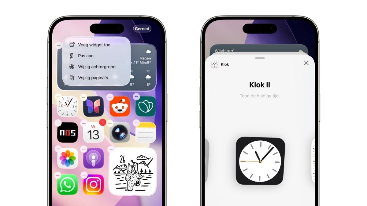 Klok widget iphone