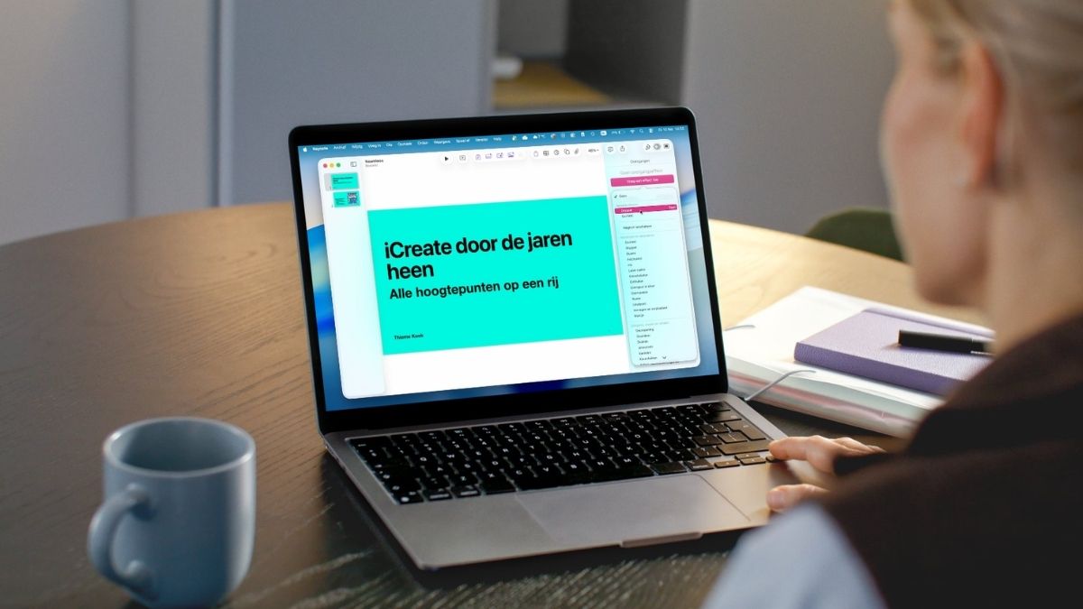 MacBook met presentatie in Keynote