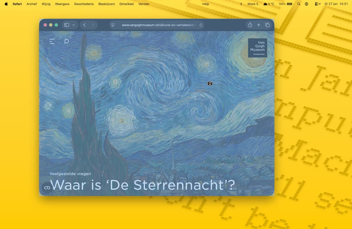 Instructiefoto: Leg een venster of menu vast