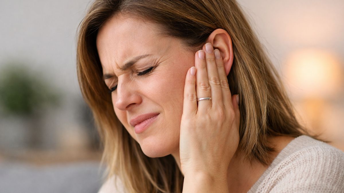 Vrouw met oorpijn