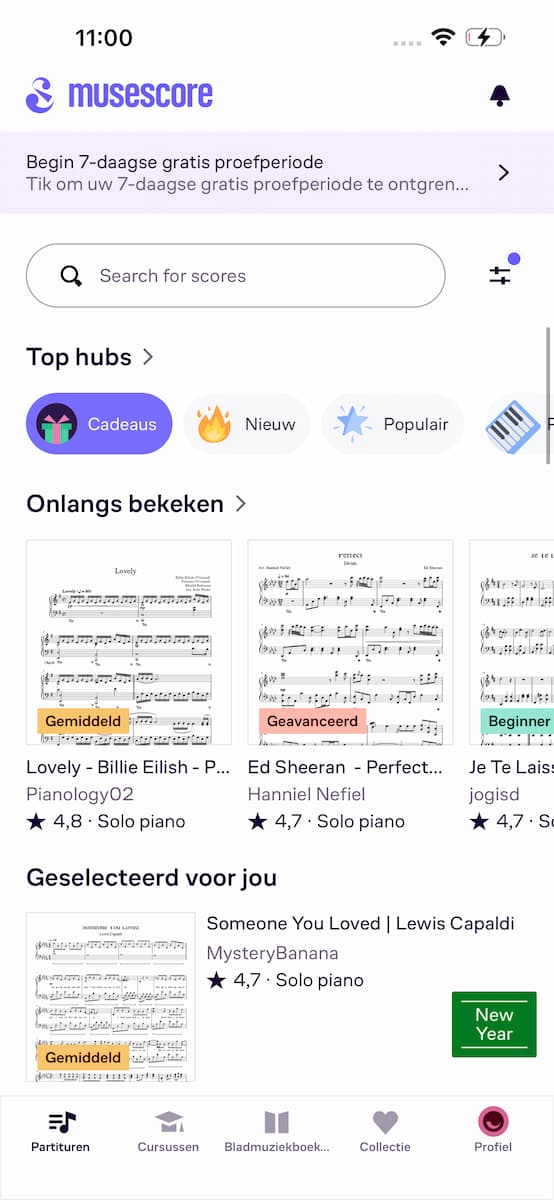Instructiefoto: Startscherm