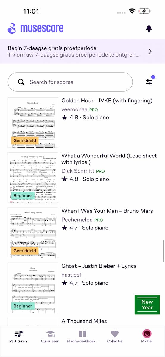 Instructiefoto: Niveau kiezen