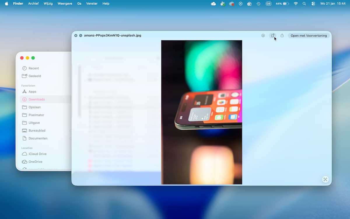 Instructiefoto: Draaien