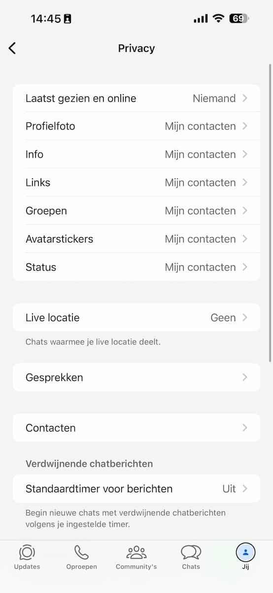 Instructiefoto: Instellingen
