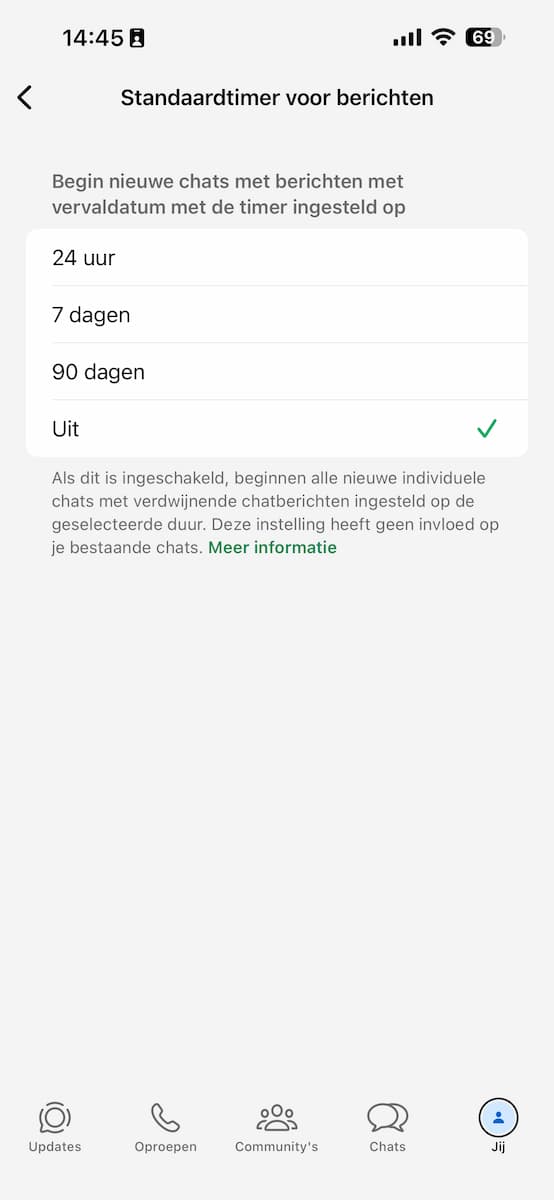 Instructiefoto: Standaardtimer