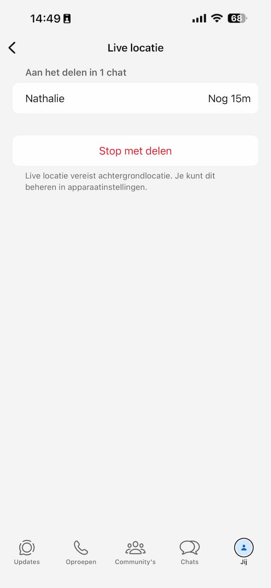 Instructiefoto: Live locatie