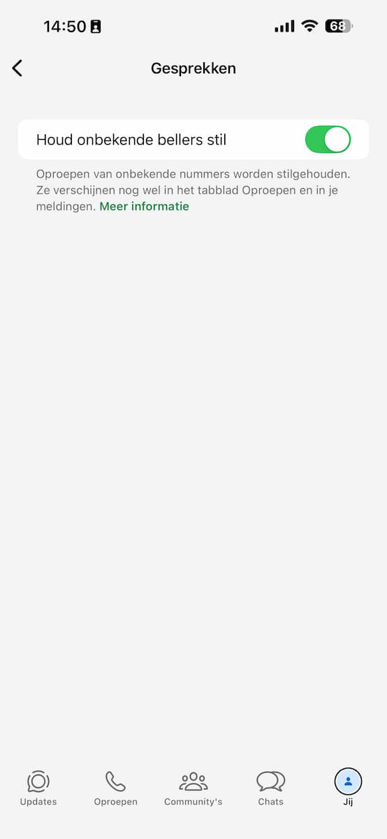 Instructiefoto: Houd onbekende bellers stil