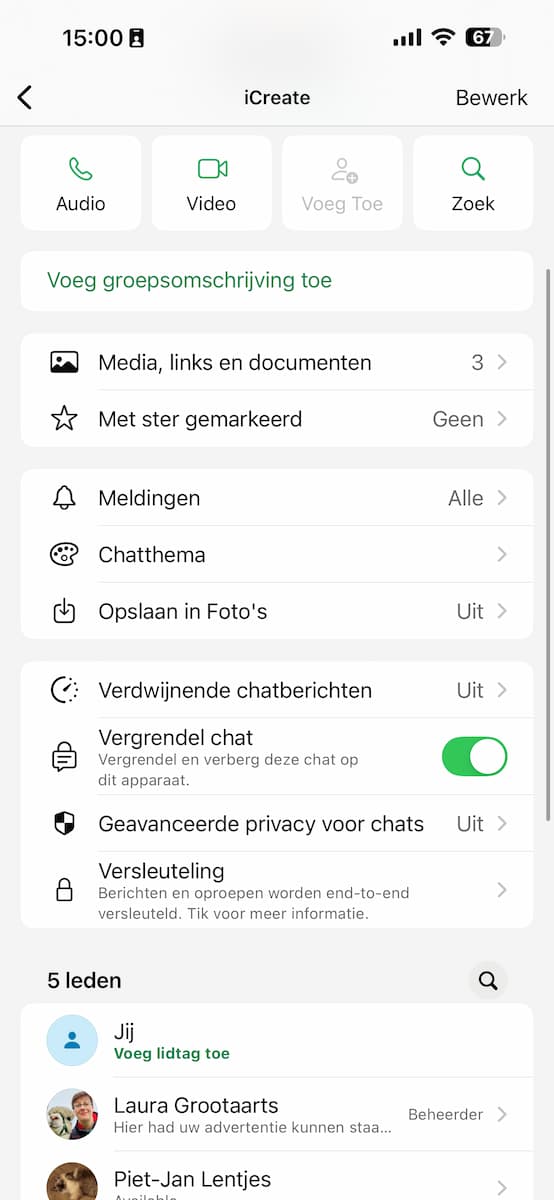 Instructiefoto: Chat-vergrendeling
