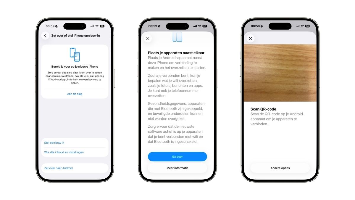 Zet over naar Android