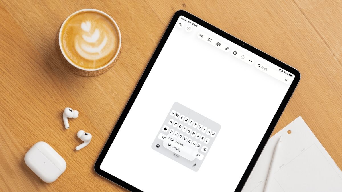 Zwevend toetsenbord ipad