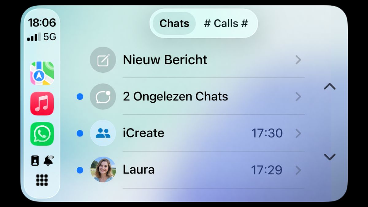 Vernieuwde CarPlay WhatsApp
