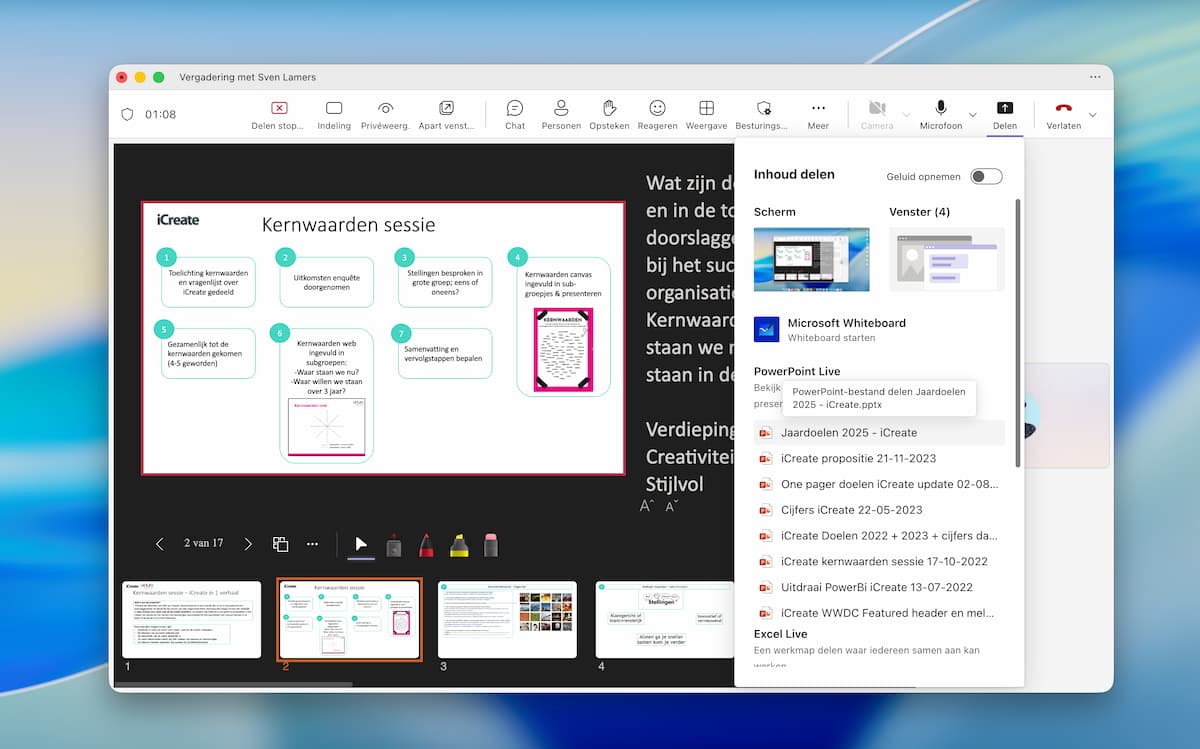 Instructiefoto: Presenteer met PowerPoint Live