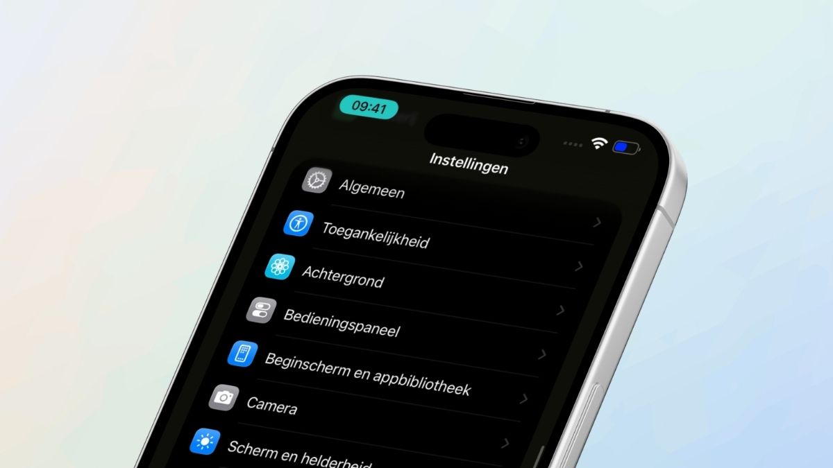 iPhone met blauwe batterij