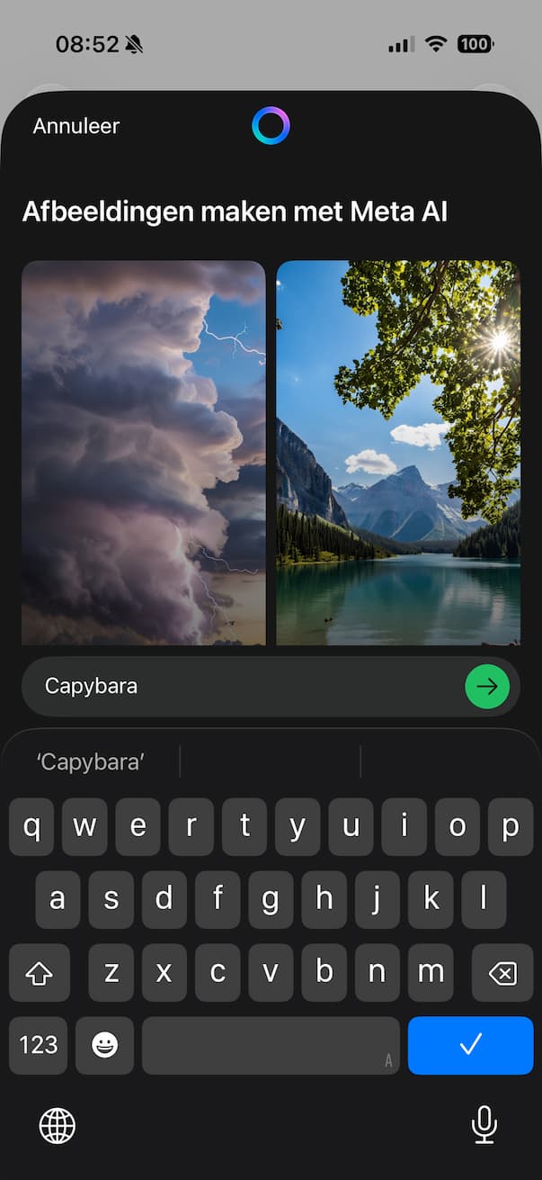 Capybara modus WhatsApp instellen