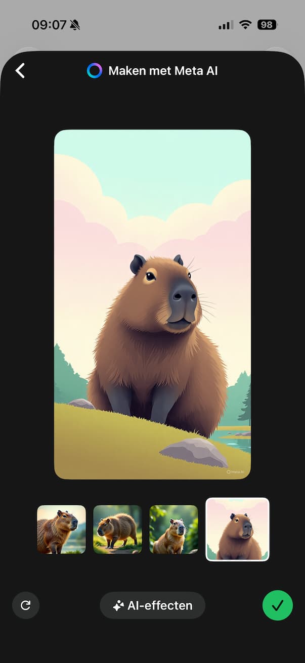 Capybara modus WhatsApp instellen